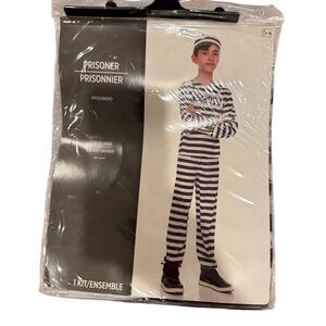 NWT Kids Prisoner Costume‎ includes Hat, Shirt & Pants Halloween Cosplay